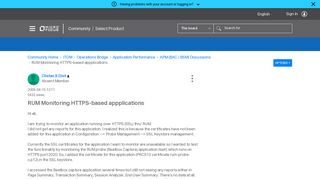 
                            8. RUM Monitoring HTTPS-based appplications - Micro Focus Community