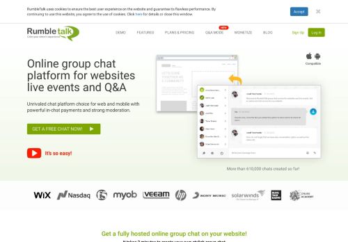 
                            10. RumbleTalk: Online group chat room for websites
