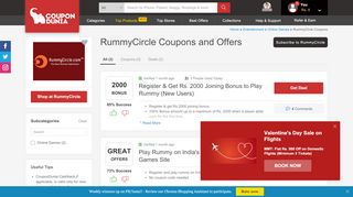 
                            8. RummyCircle Coupons & Offers, Feb 2019 Promo Codes