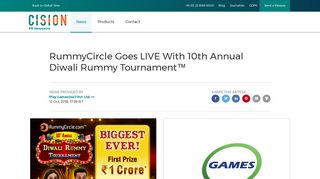 
                            12. RummyCircle Goes LIVE With 10th Annual Diwali Rummy ...