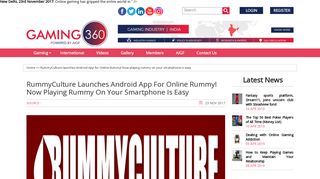 
                            10. RummyCulture launches Android App for Online Rummy! Now playing ...