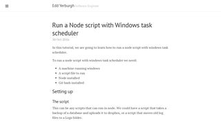 
                            11. Run a Node script with Windows task scheduler | Edd Yerburgh