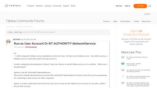 
                            8. Run as User Account Or NT AUTHORITY\NetworkService |Tableau ...