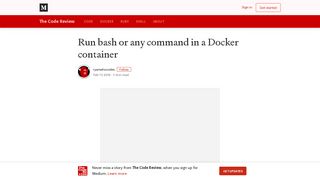 
                            8. Run bash or any command in a Docker container – The Code Review ...