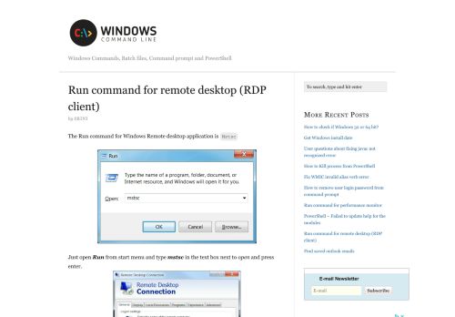 
                            2. Run command for remote desktop (RDP client) - Windows ...