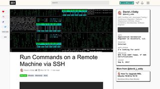 
                            7. Run Commands on a Remote Machine via SSH - DEV Community