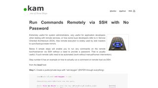 
                            13. Run Commands Remotely via SSH with No Password « dot kam