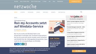 
                            12. Run my Accounts setzt auf Windata-Service | Netzwoche
