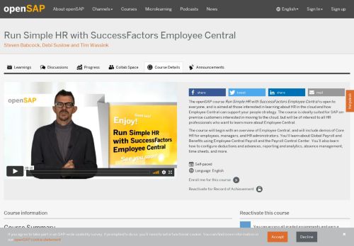 
                            9. Run Simple HR with SuccessFactors Employee Central | openSAP