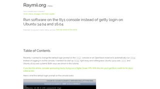 
                            3. Run software on the tty1 console instead of getty login on Ubuntu ...