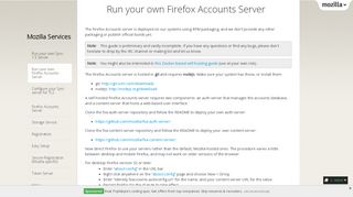 
                            10. Run your own Firefox Accounts Server — Mozilla Services