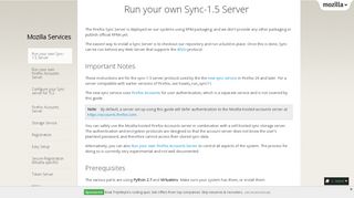 
                            12. Run your own Sync-1.5 Server — Mozilla Services