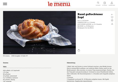 
                            9. Rund geflochtener Zopf - LE MENU Rezepte