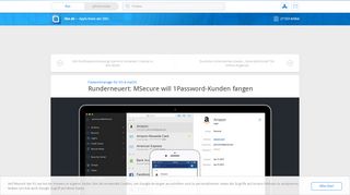 
                            3. Runderneuert: MSecure will 1Password-Kunden fangen › ifun.de