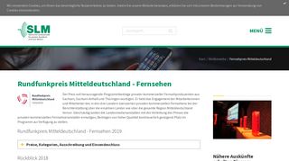 
                            8. Rundfunkpreis Mitteldeutschland - Fernsehen - SLM