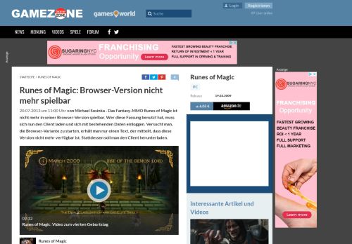 
                            9. Runes of Magic: Browser-Version nicht mehr spielbar - Gamezone