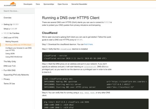 
                            13. Running a DNS over HTTPS Client - Cloudflare Resolver