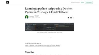 
                            7. Running a python script using Docker, Pycharm & Google Cloud ...
