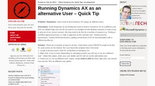 
                            9. Running Dynamics AX as an alternative User – Quick Tip | Explore AX ...