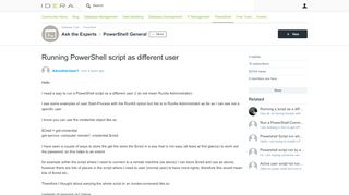 
                            7. Running PowerShell script as different user - PowerShell General ...