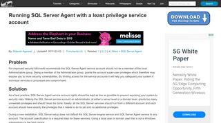 
                            7. Running SQL Server Agent with a least privilege service account