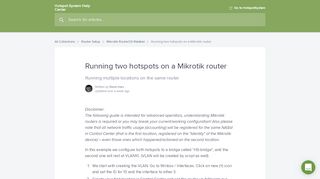 
                            8. Running two hotspots on a Mikrotik router | Hotspot System Help Center