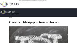 
                            8. Runtastic: Lieblingssport Datenschleudern - mobilsicher.de