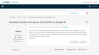 
                            11. Runtastic sendet nicht genau die Schritte an Googl... - Fitbit ...