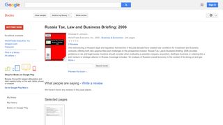 
                            9. Russia Tax, Law and Business Briefing: 2006 - Google Books Result