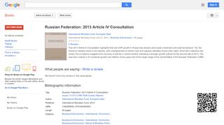 
                            9. Russian Federation: 2013 Article IV Consultation
