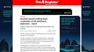 
                            7. Russian hackers selling login credentials of UK politicians, diplomats ...