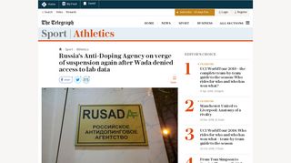 
                            8. Russia's Anti-Doping Agency on verge of suspension again after ...