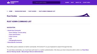 
                            6. Rust Admin Command List - GameserverKings