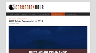 
                            5. RUST Admin Commands & Server Commands List for 2019