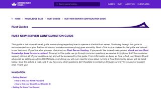 
                            8. Rust New Server Configuration Guide - GameserverKings