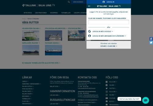 
                            9. Rutter & Tidtabeller - Tallink & Silja Line
