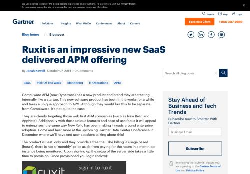 
                            6. Ruxit is an impressive new SaaS delivered APM offering - Jonah Kowall