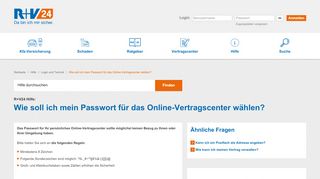 
                            9. R+V24 HILFE: Ihr persönliches Passwort für das Vertragscenter.