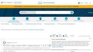 
                            1. RV325 Login Issue After Upgrading to 1.... - Cisco Community