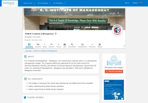 
                            2. RVIM - R V Institute of Management - Reviews, Students, Contacts