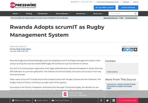 
                            9. Rwanda Adopts scrumIT as Rugby Management System - EIN Presswire