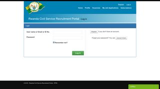 
                            5. Rwanda Civil Service Recruitment Portal - Log in