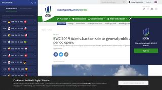 
                            8. RWC 2019 tickets back on sale as general public application period ...