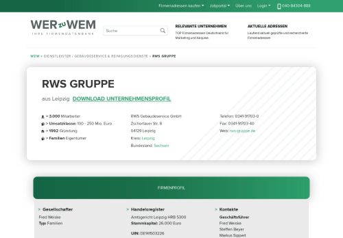 
                            10. RWS Gruppe Gebäudeservice & Reinigungsdienste aus Leipzig in der ...