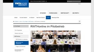 
                            6. RWTHonline im Pilotbetrieb - RWTH AACHEN ...