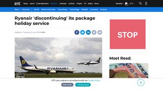 
                            7. Ryanair 'discontinuing' its package holiday service - RTE