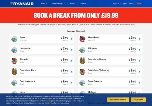 
                            5. Ryanair Getaways | Low Fares. Made Simple