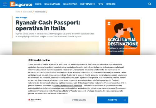 
                            10. Ryanair lancia la Cash Passport anche in Italia dal primo dicembre ...