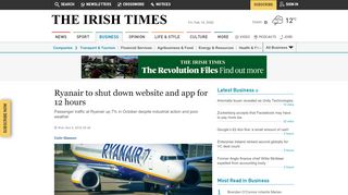 
                            9. Ryanair to shut down website and app for 12 hours - The Irish Times