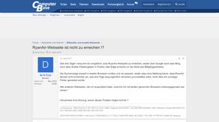 
                            7. RyanAir-Webseite ist nicht zu erreichen !? | ComputerBase Forum